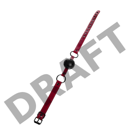 Кляп TOYFA Theatre, PU кожа, красный, 65 см