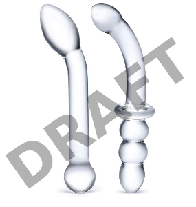 Набор из 2 стеклянных изогнутых фаллоимитаторов