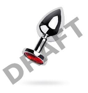 Анальная втулка Metal by TOYFA, металл, серебряная, с красным кристаллом, 8 см, Ø 3,4 см, 85 г