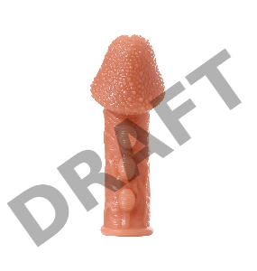 Насадка KOKOS с дополнительной стимуляцией , реалистичная, TPE, бежевый, 14.7 см