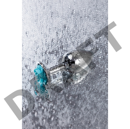 Анальная втулка Metal by TOYFA, металл, серебристая с голубой розочкой, 8 см, Ø 2,7 см, 48 г