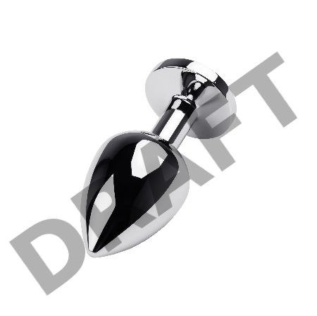 Анальная втулка Metal by TOYFA, металл, серебряная, с красным кристаллом, 8 см, Ø 3,4 см, 85 г