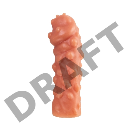 Насадка KOKOS с дополнительной стимуляцией, реалистичная, TPE, телесная, 16.5 см 003