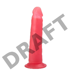 Розовый фаллоимитатор на подошве в виде присоски - 16,5 см.