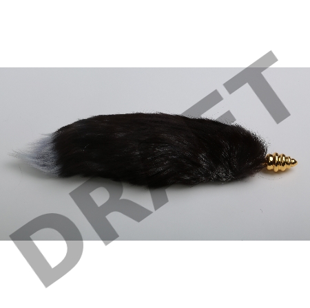 Золотистая анальная пробка с хвостом Королевская лиса