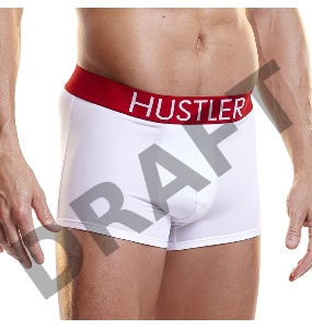 Белые мужские боксеры HUSTLER на широкой резинке из микрофибры, L