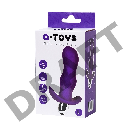 Анальная пробка с вибрацией A-Toys by TOYFA Kamet, размер L, силикон, фиолетовая, 14 см
