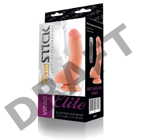 Реалистичный вибратор на присоске TOYFA RealStick Elite, TPR, телесный, 7 режимов вибрации, 19 см