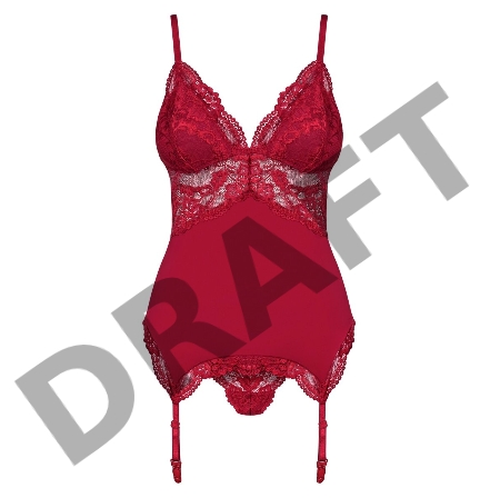 Корсаж с кружевными вставками и стринги черные 810-COR-1 (Obsessive)