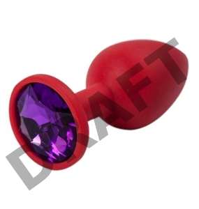 Красная силиконовая пробка с фиолетовым кристаллом - 7,1 см.