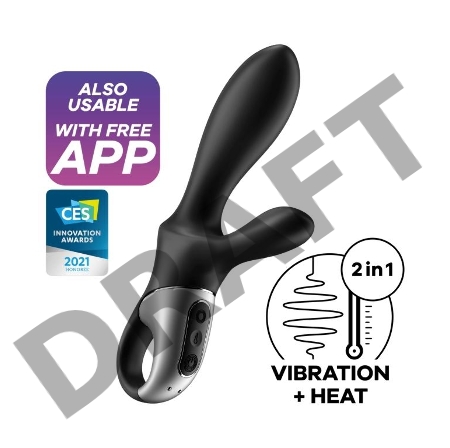 Черный анальный вибратор Heat Climax+ с функцией нагрева - 20,6 см.