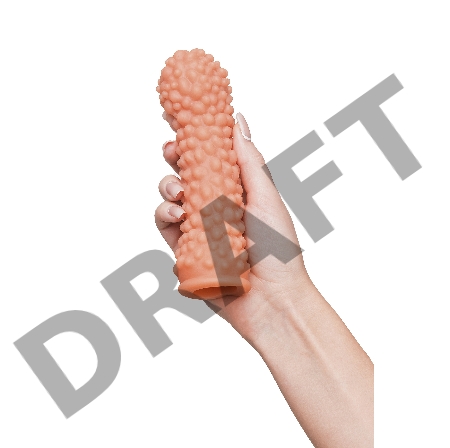 Насадка KOKOS с дополнительной стимуляцией, реалистичная, TPE, телесная, 16.5 см 005