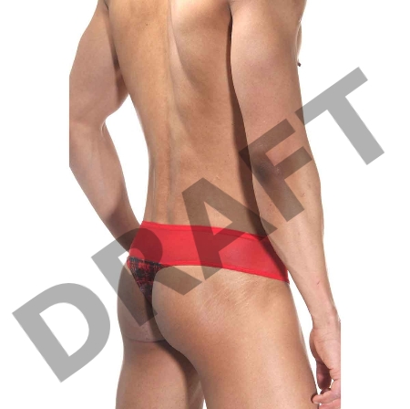 Трусы мужские тонги красные в клетку