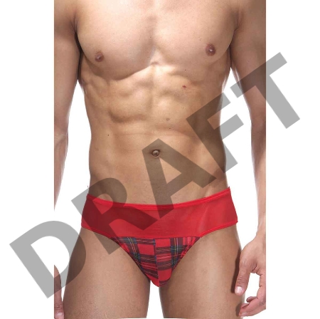 Трусы мужские тонги красные в клетку