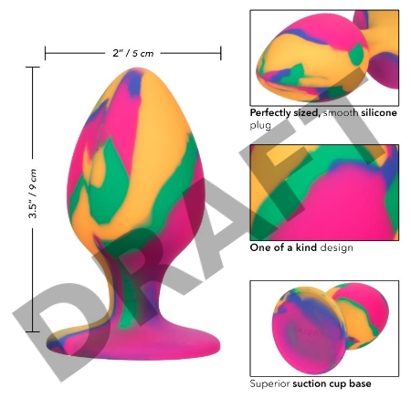 Яркая анальная пробка Cheeky Large Tie-Dye Plug - 9 см.