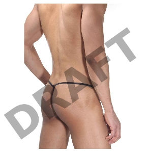 Трусы мужские стринги с черно-белой полоской