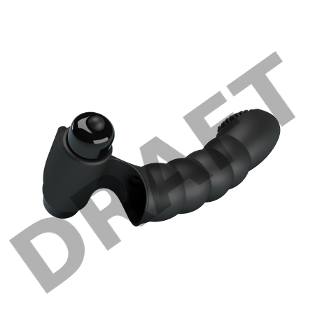 Текстурированная Вибронасадка на палец с ребристым кончиком Pretty Love Alexander