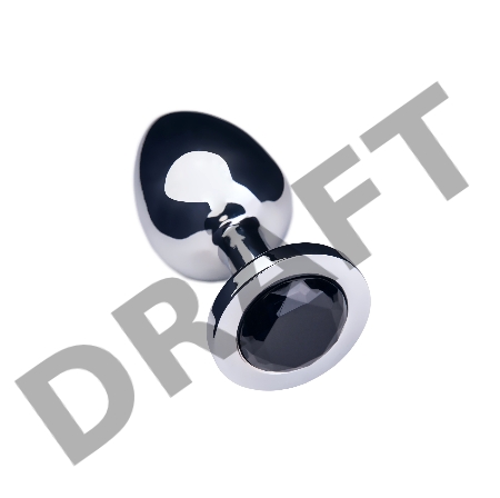 Анальная втулка Metal by TOYFA, металл, серебряная, с черным кристаллом, 10 см, Ø 4 см, 360 г