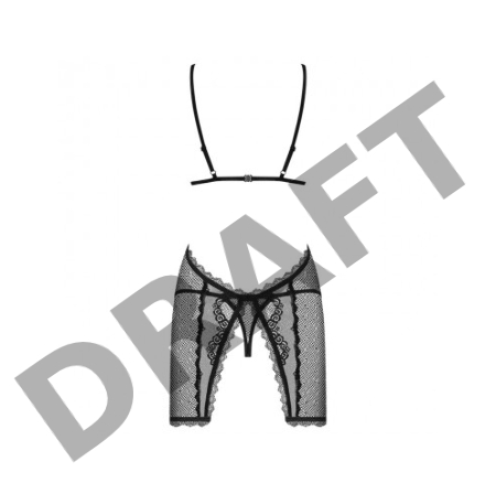 Сетчатая сорочка с трусиками-стринги черного цвета  Millagro (Obsessive)