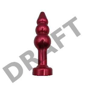 Красная анальная ёлочка с синим кристаллом - 11,2 см.