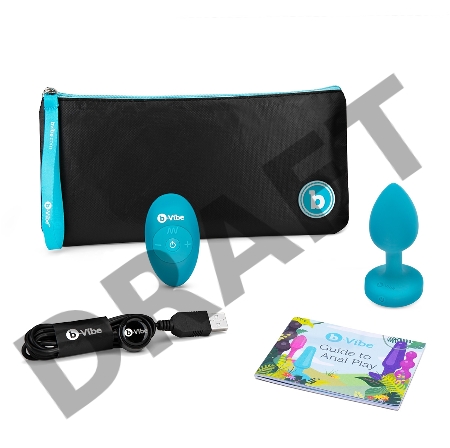 Бирюзовая анальная вибровтулка с кристаллом Vibrating Jewel Plug S/M - 10 см.