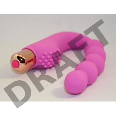 Розовый силиконовый вибромассажер в форме подковы
