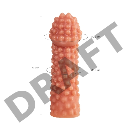 Насадка KOKOS с дополнительной стимуляцией, реалистичная, TPE, телесная, 16.5 см 004