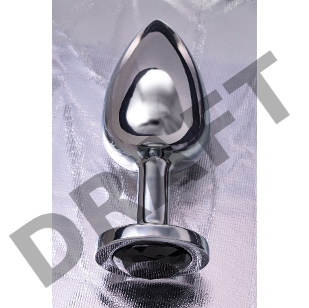 Анальная втулка Metal by TOYFA, металл, серебряная, с черным кристаллом, 10 см, Ø 4 см, 360 г