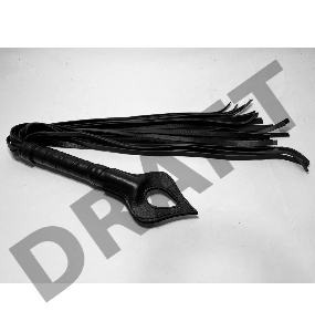 Черная кожаная плеть Пиковая Дама - 60 см.