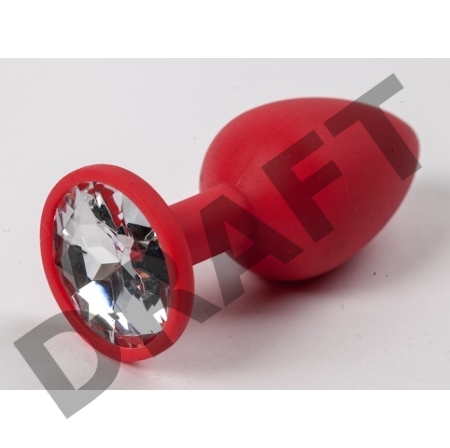 Пробка силиконовая красная с прозрачным стразом 7,1 х 2,8 см 47114-MM