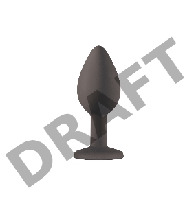 Чёрная анальная пробка Emotions Cutie Small с жёлтым кристаллом - 7,5 см.