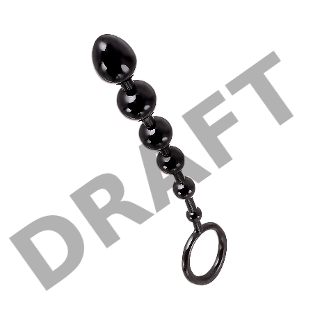 Анальная цепочка Toyfa A-toys S, TPE, черный, 19,8см