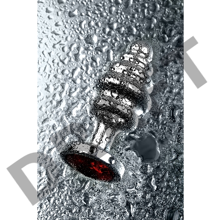 Анальная втулка Metal by TOYFA, металл, серебряная, с красным кристаллом, 8 см, Ø 3,5 см, 95 г