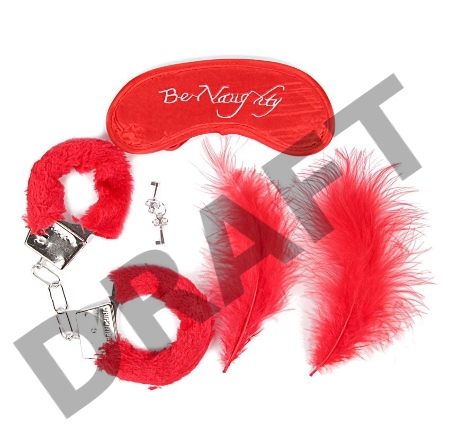 Набор красных БДСМ-аксессуаров из 4 предметов
