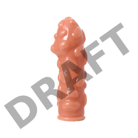 Насадка KOKOS  с дополнительной стимуляцией, реалистичная, TPE, бежевый, 12.7 см