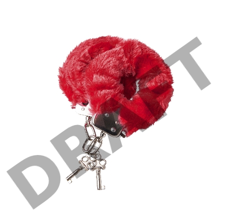 Наручники Штучки-дрючки, меховые, красные