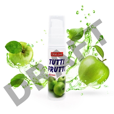 Съедобная гель-смазка TUTTI-FRUTTI для орального секса со вкусом яблока 30г