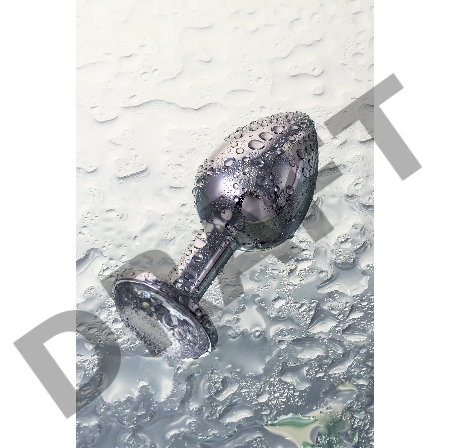 Анальная втулка Metal by TOYFA, металл, серебряная, с белым кристаллом, 7,5 см, Ø 3 см, 145 г