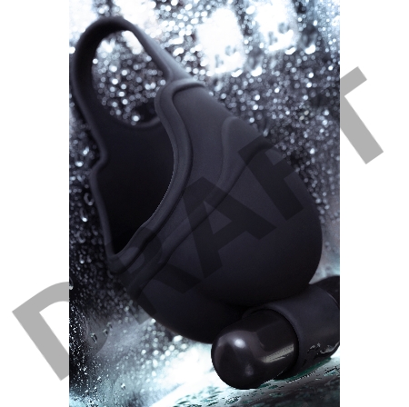 Чехол для мошонки Erotist Attraction с эрекционным кольцом и вибрацией, силикон, черный, 6,5 см