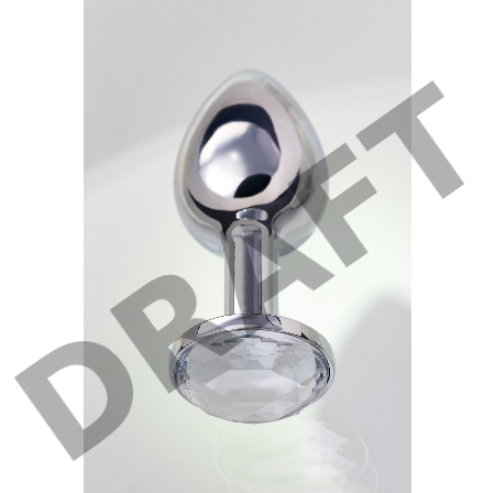 Анальная втулка Metal by TOYFA, металл, серебряная, с белым кристаллом, 7,5 см, Ø 3 см, 145 г