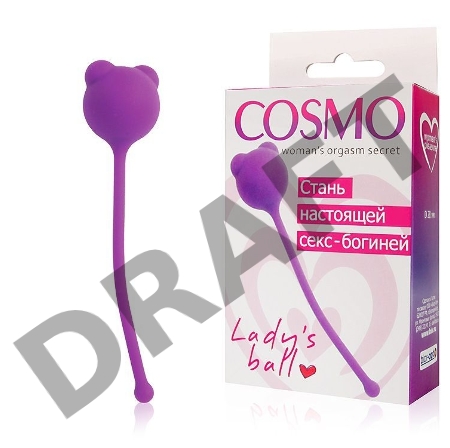 Фиолетовый вагинальный шарик с ушками Cosmo