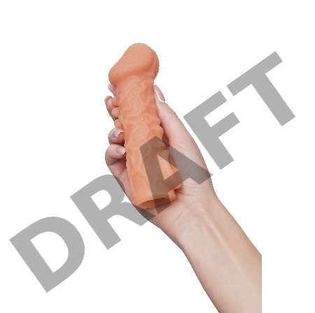  Насадка KOKOS реалистичная с дополнительной стимуляцией, TPE, телесная, 15.6 см