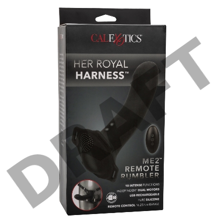 Черный женский страпон с вибрацией Me2 Remote Rumbler - 16,5 см.