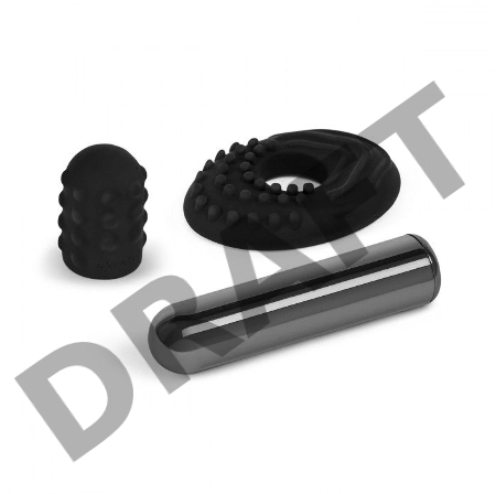 Черная вибропулька Le Wand Bullet с 2 нежными насадками