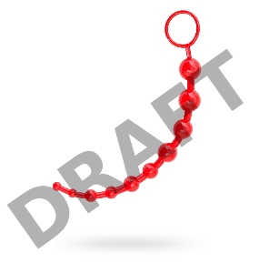 Анальная цепочка Black & Red by TOYFA, ПВХ, красная, 31 см, Ø 3 см