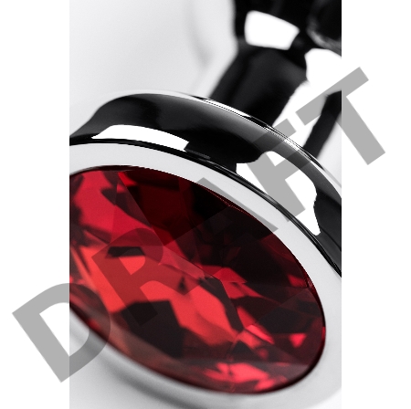 Анальная втулка Metal by TOYFA, металл, серебряная, с красным кристаллом, 10 см, Ø 3 см, 95 г