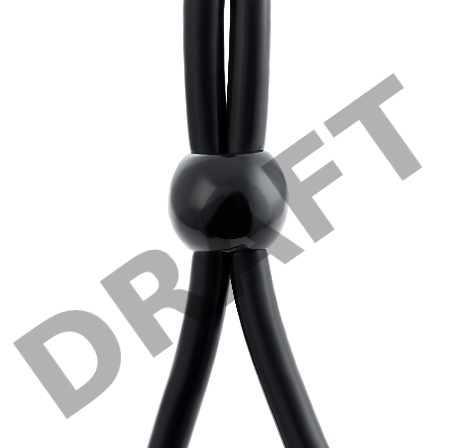 Лассо на пенис A-toys by TOYFA с одной бусиной, силикон, черное, 19,5 см