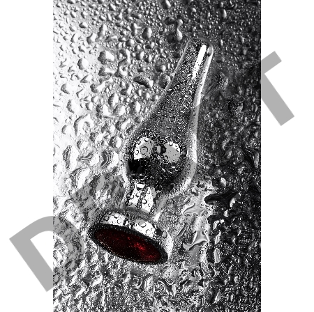 Анальная втулка Metal by TOYFA, металл, серебряная, с красным кристаллом, 10 см, Ø 3 см, 95 г