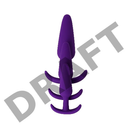 Набор анальных втулок TOYFA  A-toys Jave, силикон, фиолетовый, 3  шт