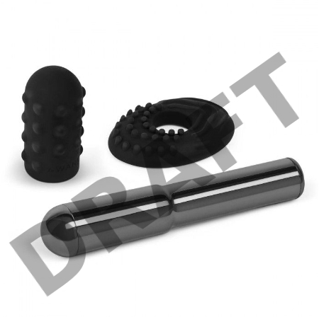 Чёрный жезловый вибратор Le Wand Grand Bullet с двумя нежными насадками